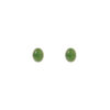 TOMEI Green Oval Nephrite Earrings, Rose Gold 750
