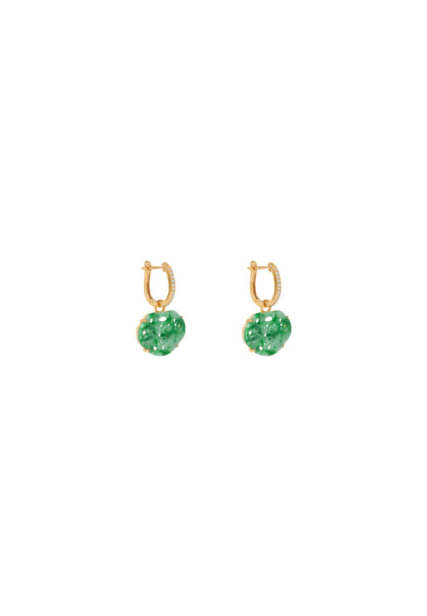 Tomei_0010_JQ18Y-EL_2.psdcopy TOMEI Ruyi Lock Jade Earrings, Yellow Gold 750