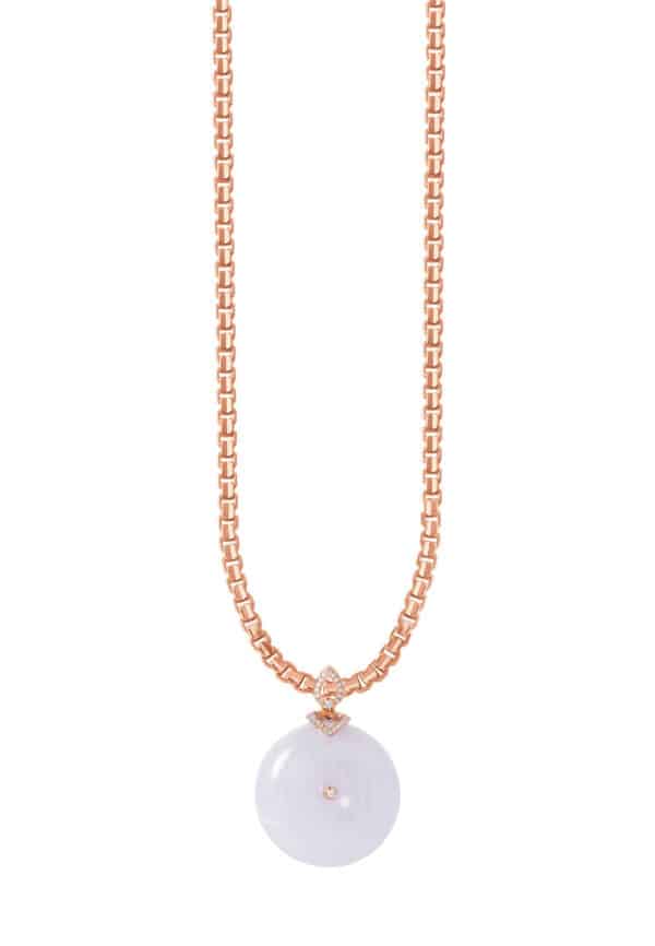 Tomei_0019_JP25R-EL_1.psd TOMEI Jade Pendant, Rose Gold 750
