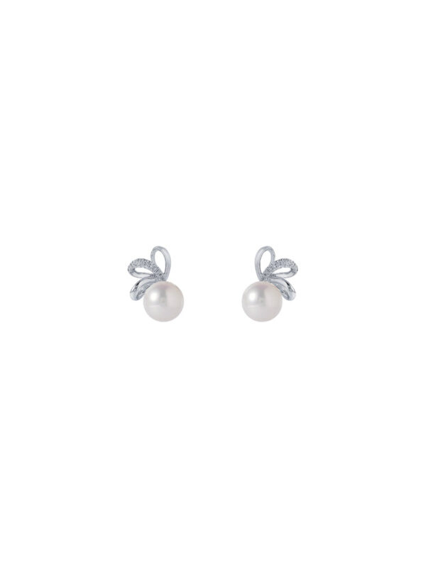 TOMEI Pearl Earrings, White Gold 585